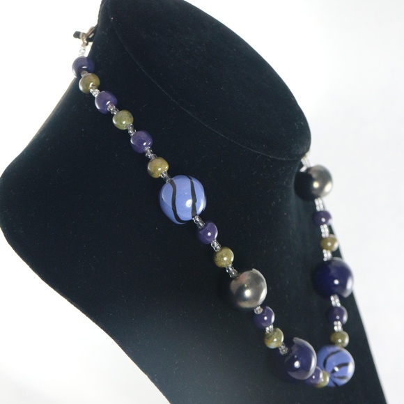 KAZURI Doria 'Deepwater' 18 in Handmade Necklace - Picture 4 of 5